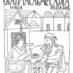 An illustration from Guaman Poma's New Chronicle, which Mary Louise Pratt uses as a case study to construct her theory of contact zones.
